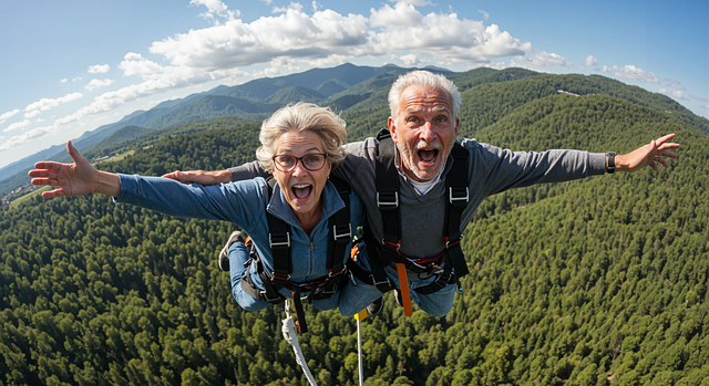 Veteran couple reviewing retirement income together